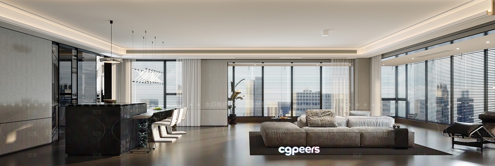 Modern Living Room 3D Model - 18859 - VRAY Render Modern Living Room 3D Model - 18859 - VRAY Render