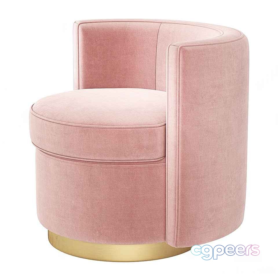 Modern Pink Chair 3D Model - 23361 - CORONA Render