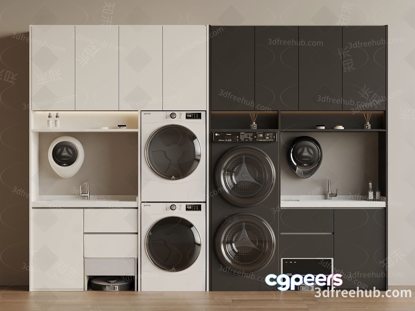 Modern Laundry Room 3D Model - 21323 - VRAY Render Modern Laundry Room 3D Model - 21323 - VRAY Render