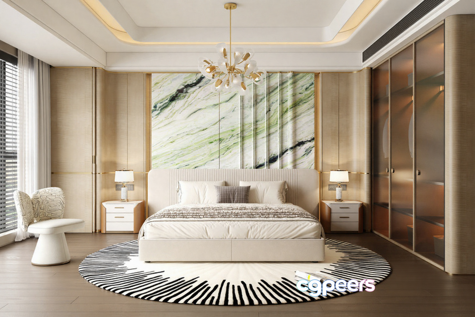Modern Master Bedroom 3D Model - 14301 - VRAY Render