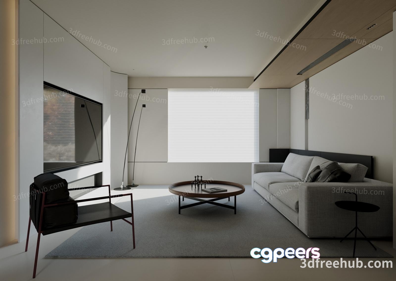 Modern Living Room 3D Model - 20202 - VRAY Render