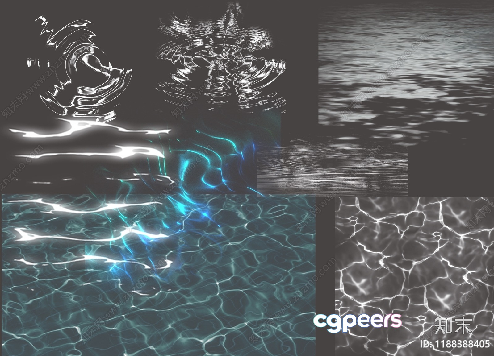 Water With Ripples And Light Reflections 3D Model - 3392 - VRAY Render