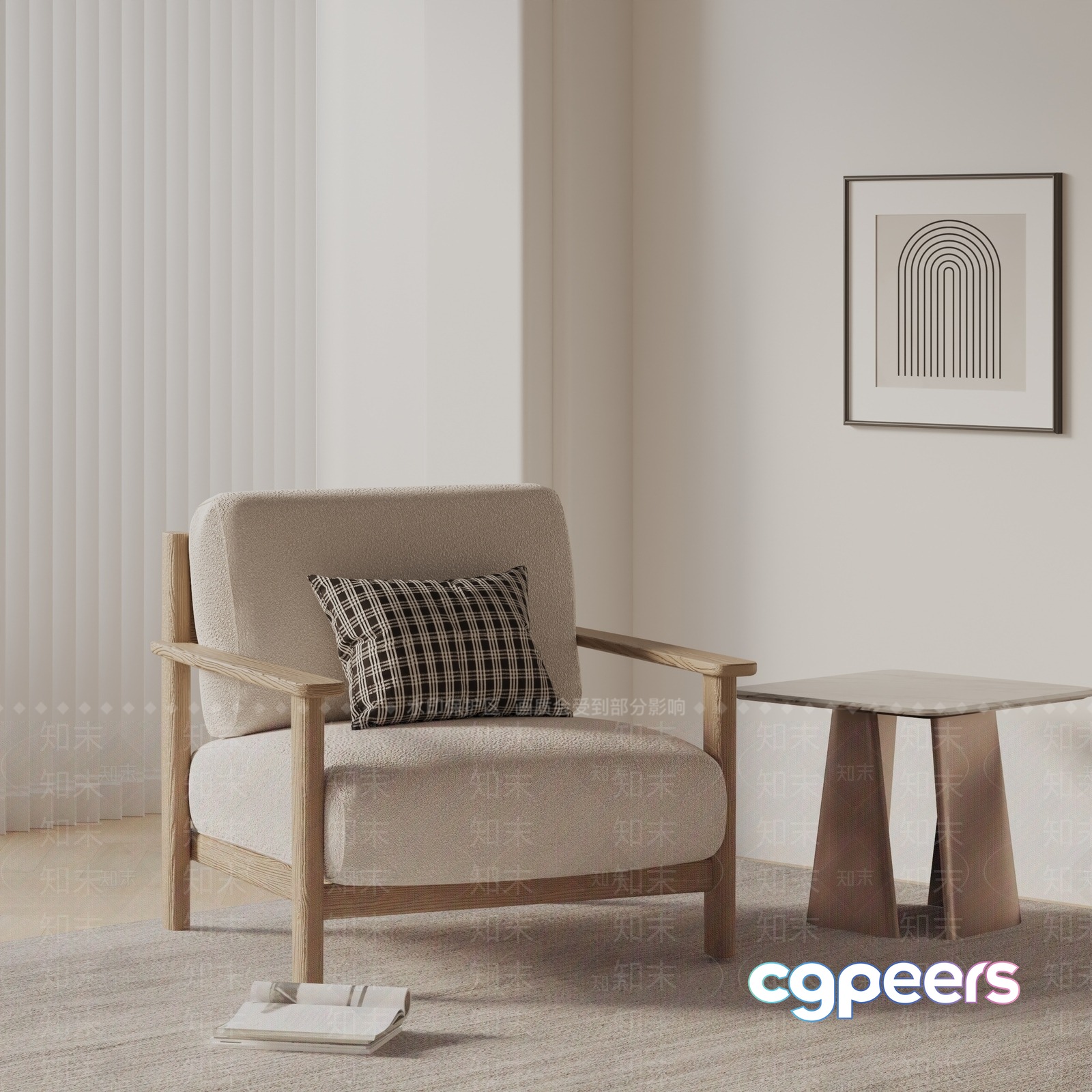 Cozy Living Room 3D Model - 3209 - VRAY Render