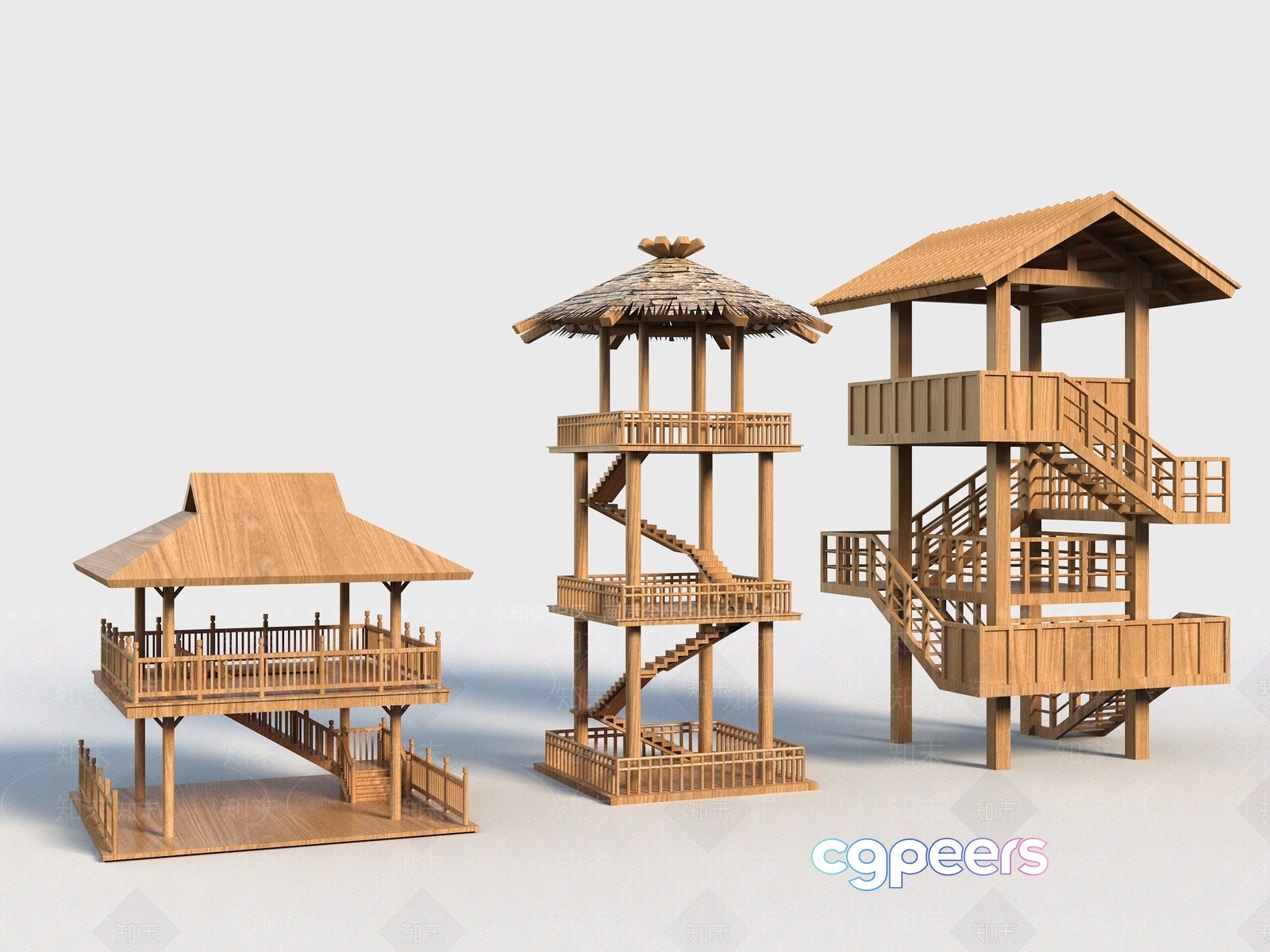 Wooden Structures 3D Model - 11244 - VRAY Render Wooden Structures 3D Model - 11244 - VRAY Render