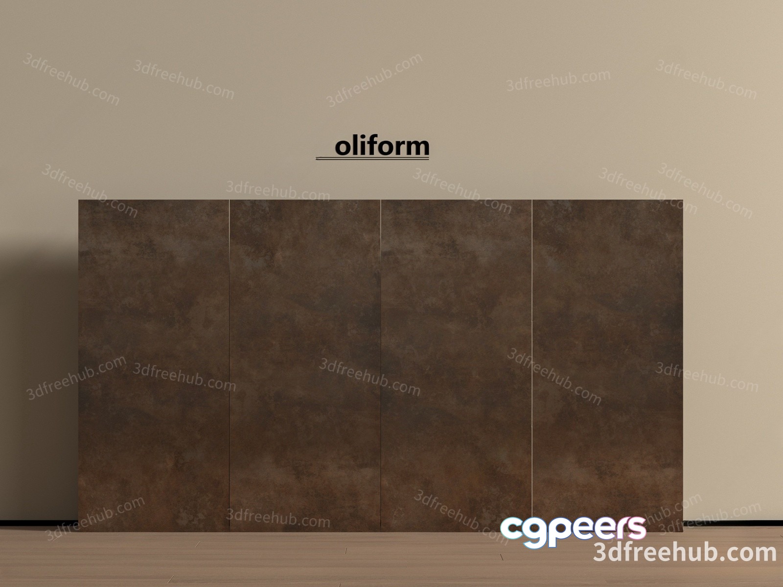 Brown And Tan Wall With A Logo 3D Model - 21797 - VRAY Render Brown And Tan Wall With A Logo 3D Model - 21797 - VRAY Render