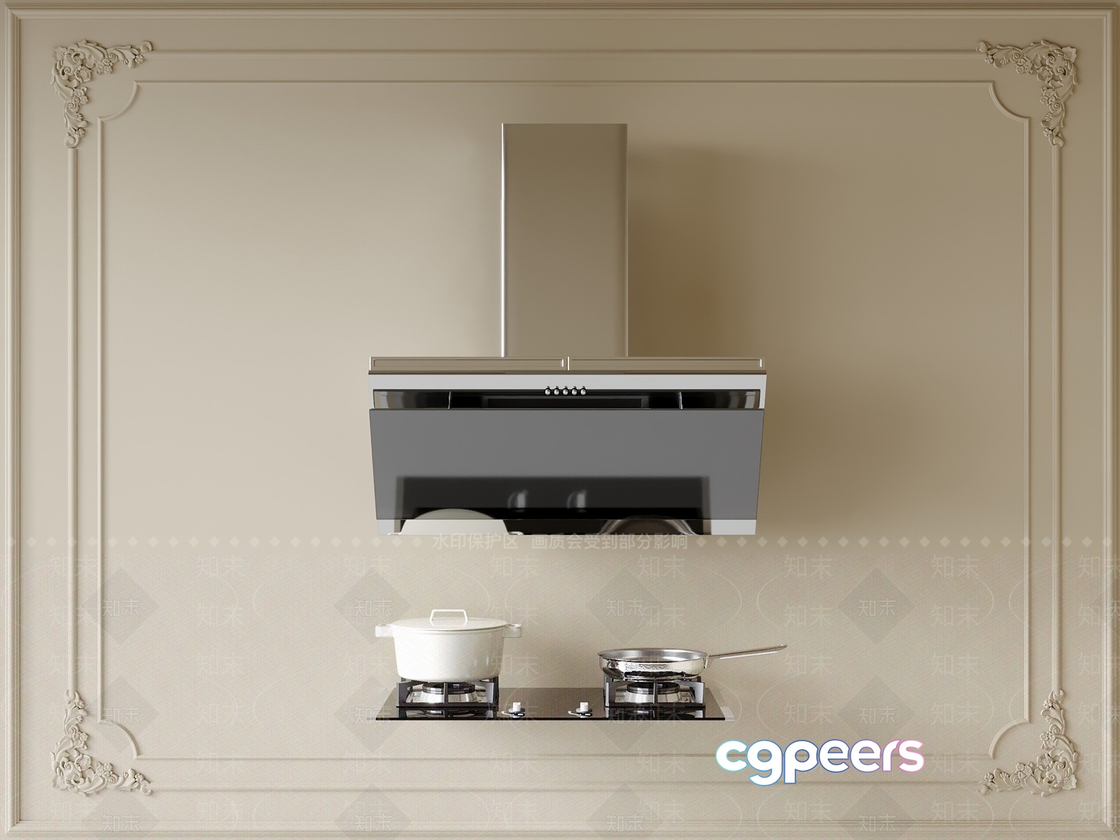 A Modern Kitchen 3D Model - 592 - VRAY Render A Modern Kitchen 3D Model - 592 - VRAY Render