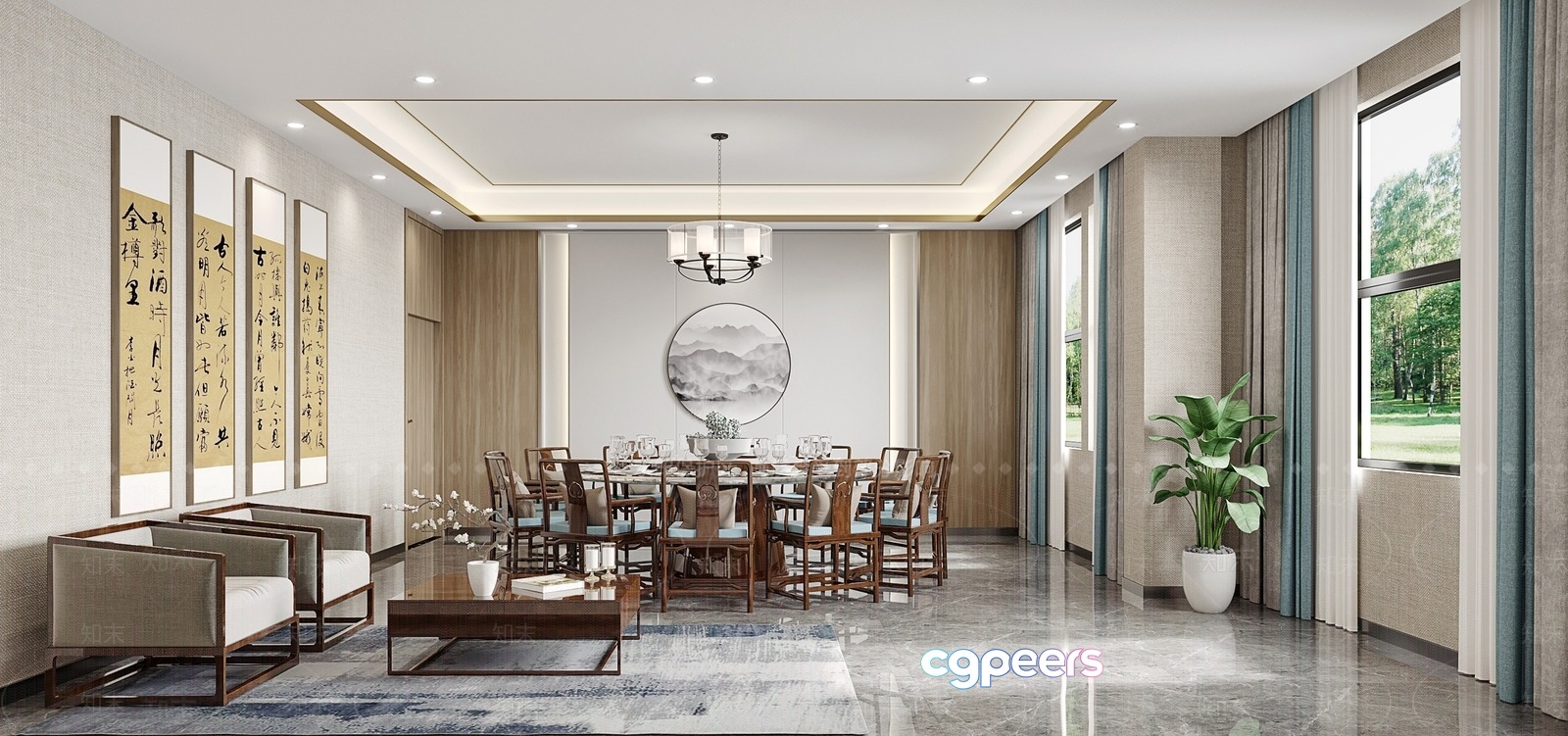 Modern Living Room 3D Model - 6112 - VRAY Render