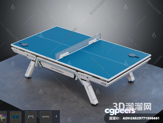 A Blue Ping Pong Table 3D Model - 8906 - VRAY Render