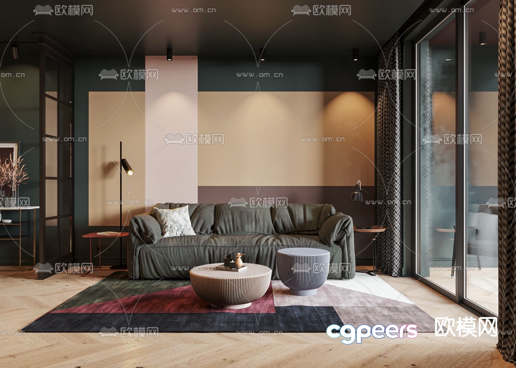 Modern Living Room 3D Model - 12416 - VRAY Render Modern Living Room 3D Model - 12416 - VRAY Render