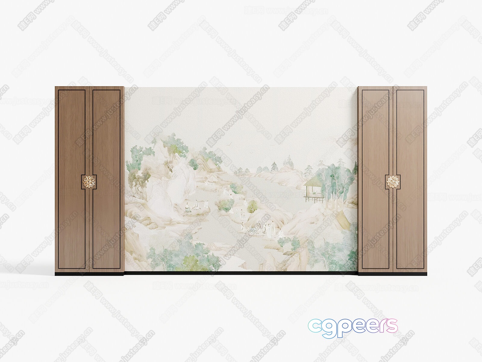 A Pair Of Wooden Cabinets 3D Model - 18821 - VRAY Render
