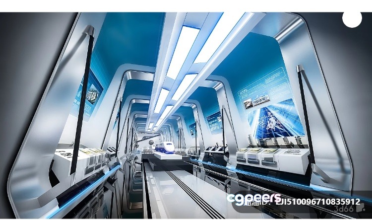 Modern Futuristic Corridor 3D Model - 277 - VRAY Render Modern Futuristic Corridor 3D Model - 277 - VRAY Render