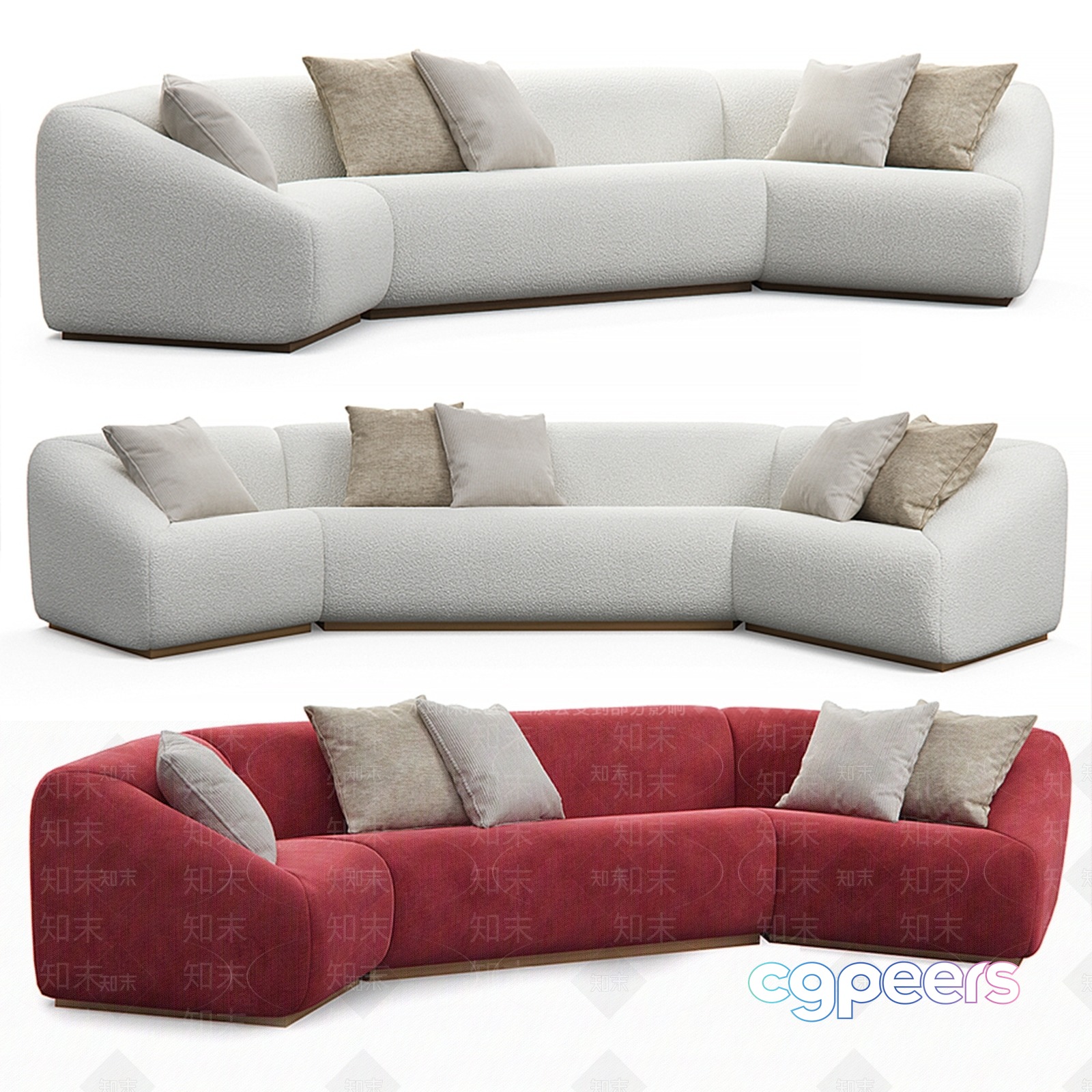 Modern L-Shaped Couches 3D Model - 18473 - VRAY Render Modern L-Shaped Couches 3D Model - 18473 - VRAY Render