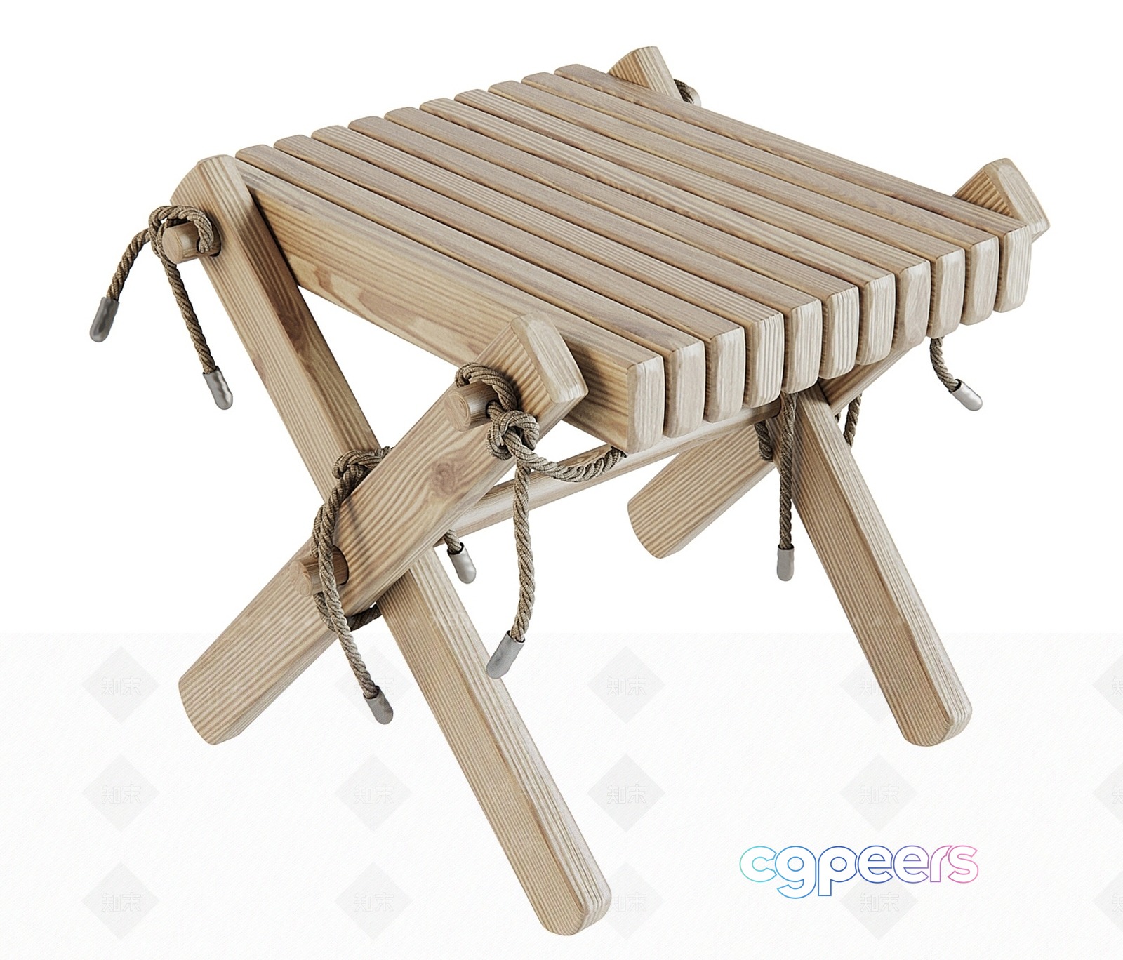Wooden Folding Stool 3D Model - 5794 - VRAY Render Wooden Folding Stool 3D Model - 5794 - VRAY Render