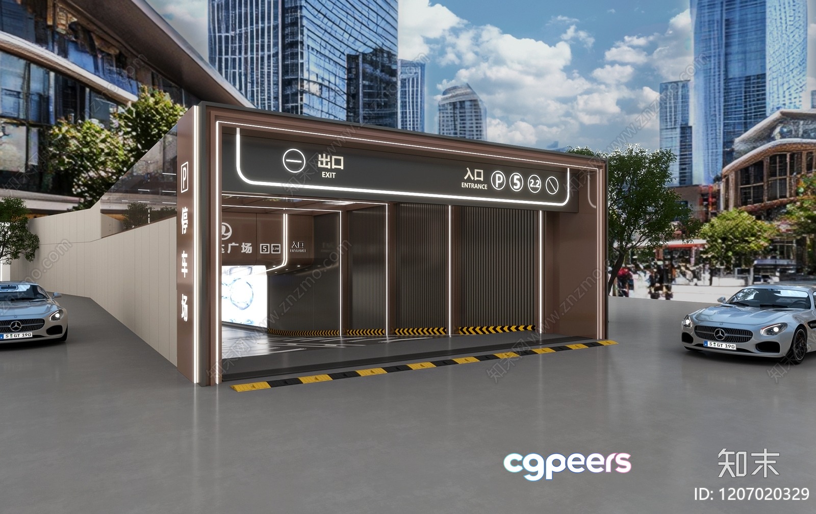 Modern Building Entrance 3D Model - 13894 - VRAY Render