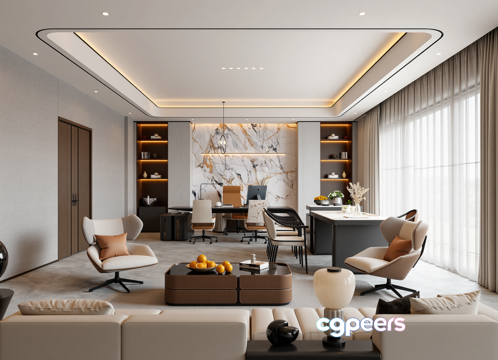 Modern Office Space 3D Model - 13207 - VRAY Render Modern Office Space 3D Model - 13207 - VRAY Render