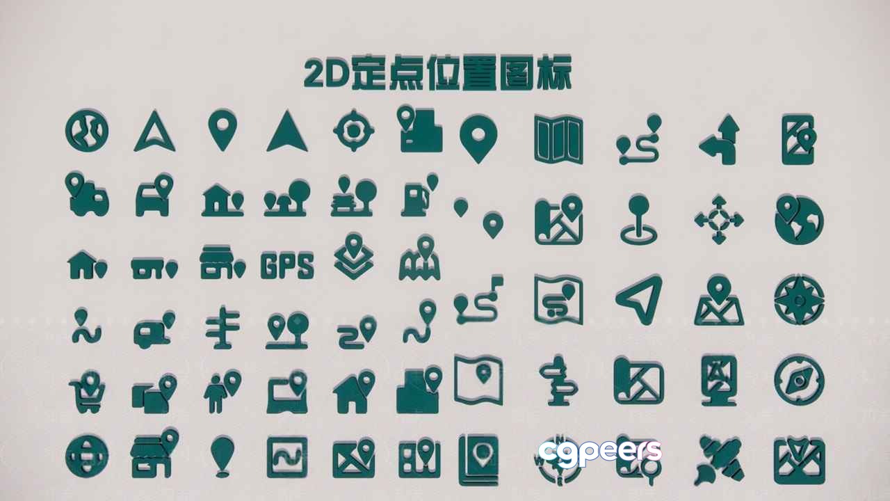The Main Subject Is A Collection Of 2D Icons 3D Model - 8767 - VRAY Render The Main Subject Is A Collection Of 2D Icons 3D Model - 8767 - VRAY Render