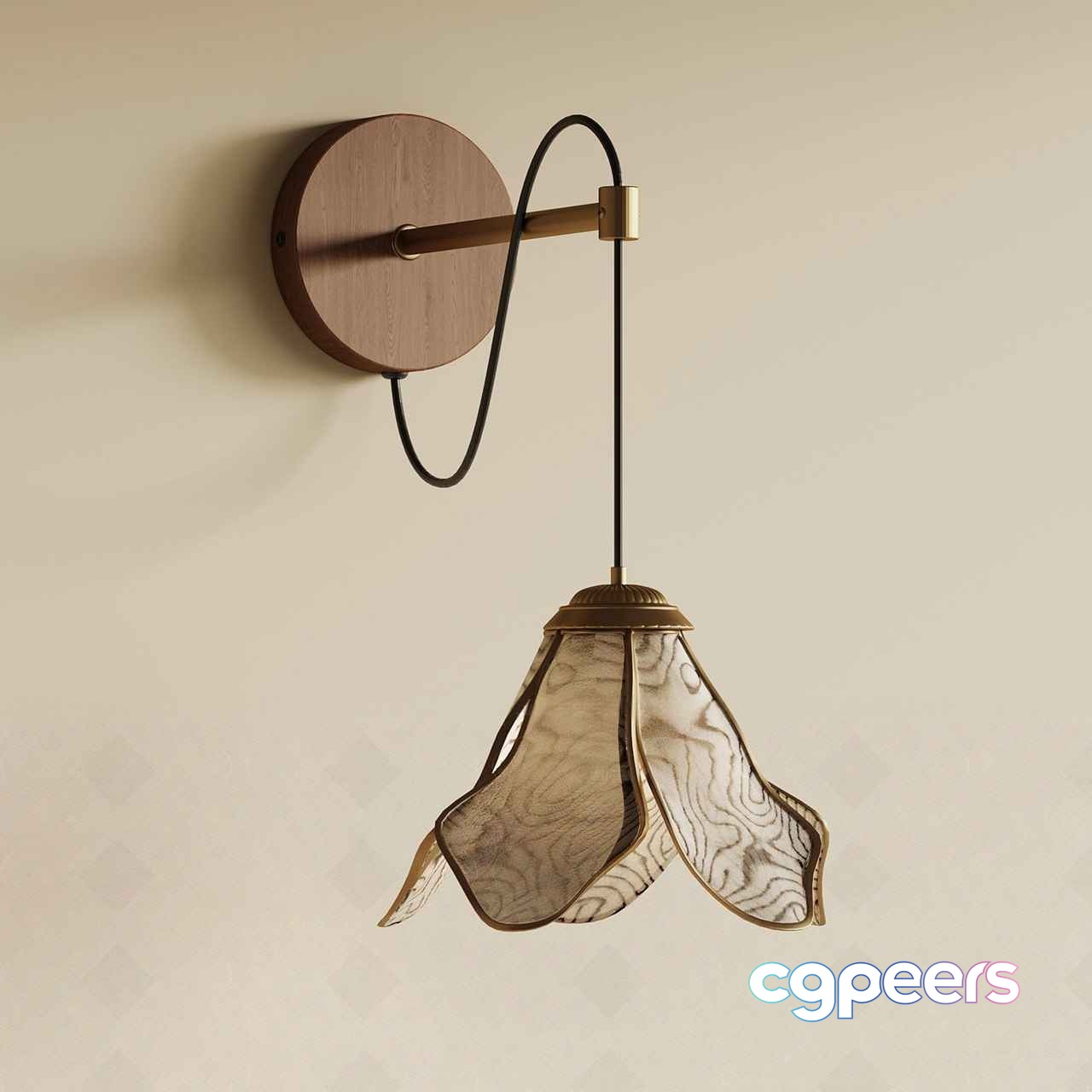 Gold Light Fixture 3D Model - 10160 - VRAY Render