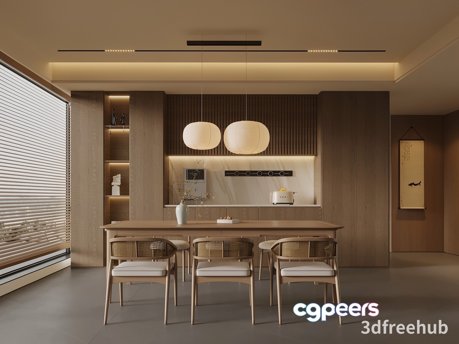Modern Dining Room 3D Model - 21267 - VRAY Render