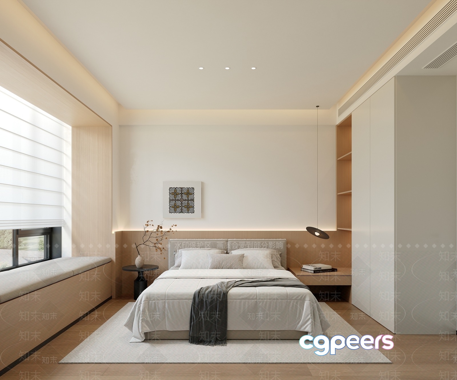 Cozy Modern Bedroom 3D Model - 2359 - VRAY Render Cozy Modern Bedroom 3D Model - 2359 - VRAY Render