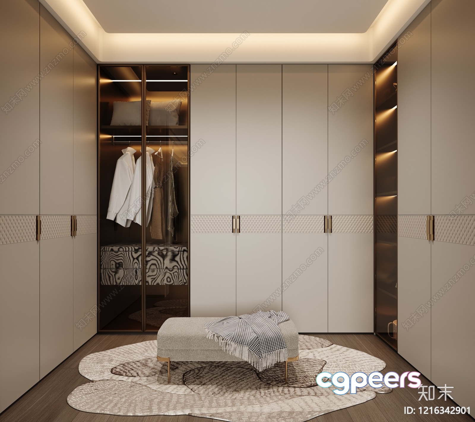 Modern Walk-In Closet 3D Model - 18095 - VRAY Render Modern Walk-In Closet 3D Model - 18095 - VRAY Render