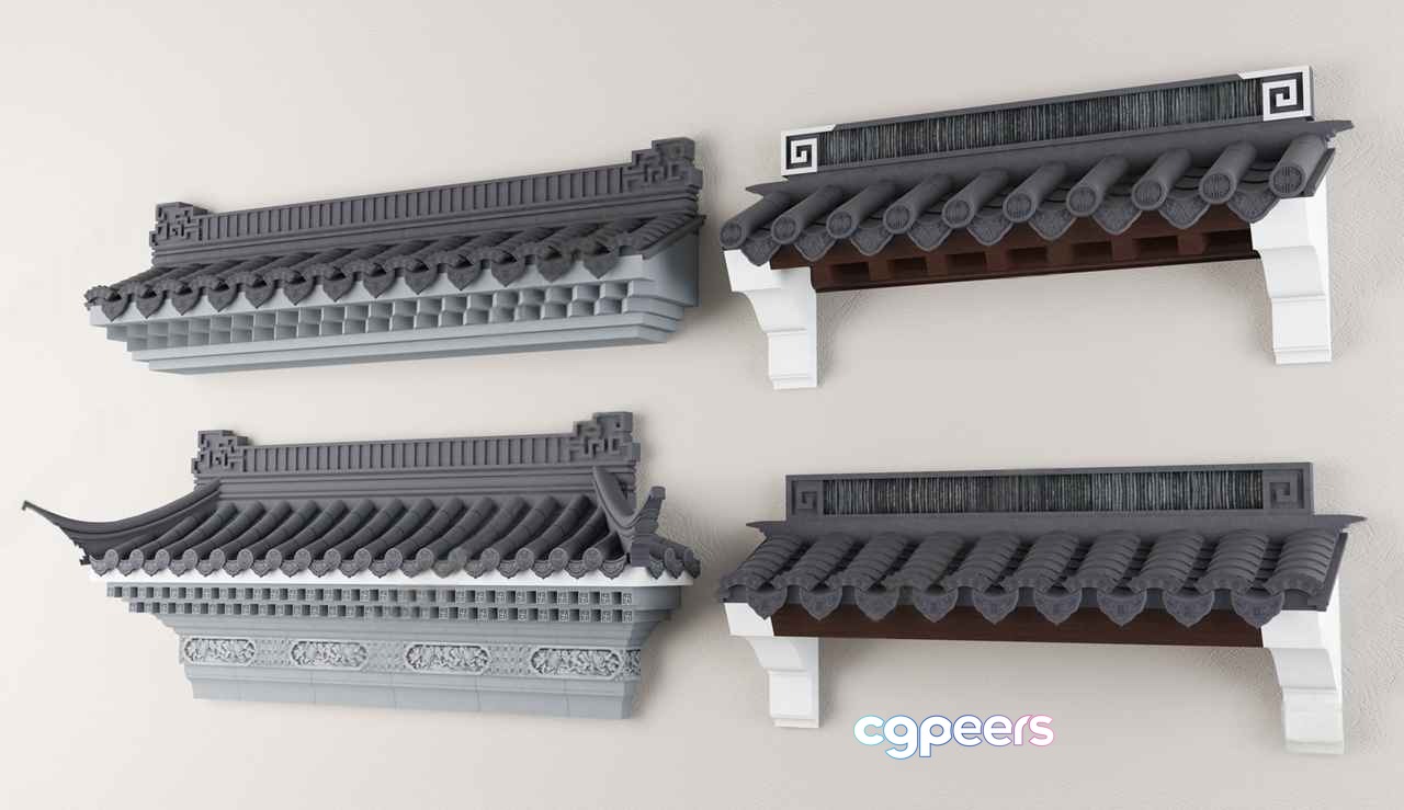 Traditional Chinese Roofing 3D Model - 3214 - VRAY Render