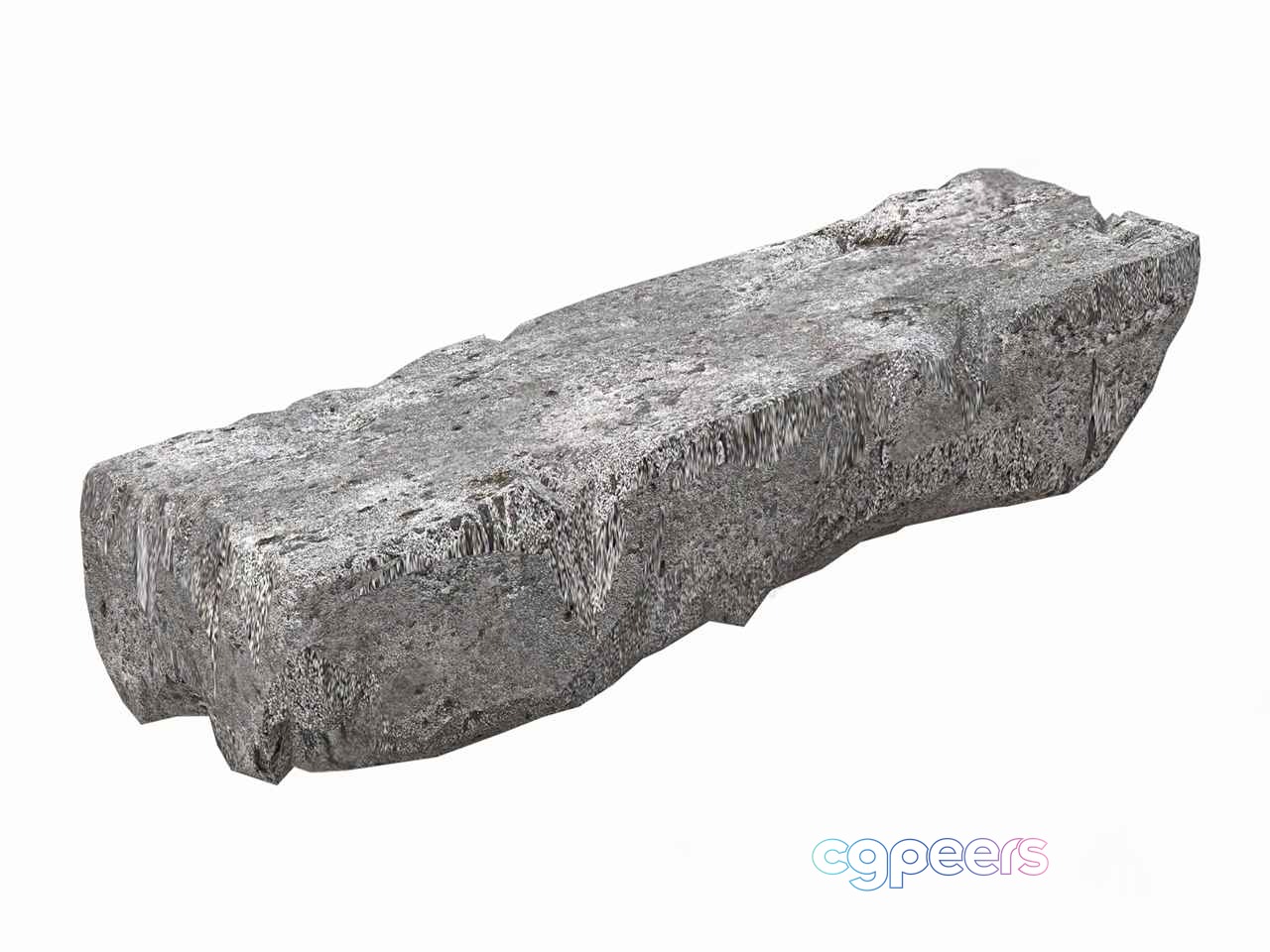 A Rough Grey Stone 3D Model - 13982 - VRAY Render