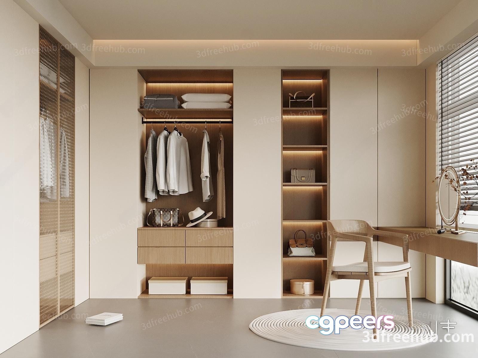 Modern Minimalist Closet 3D Model - 20185 - VRAY Render
