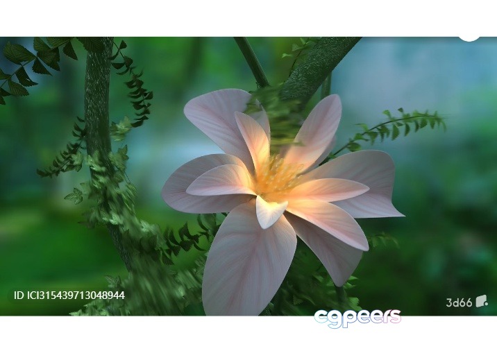 A White Flower 3D Model - 6468 - VRAY Render
