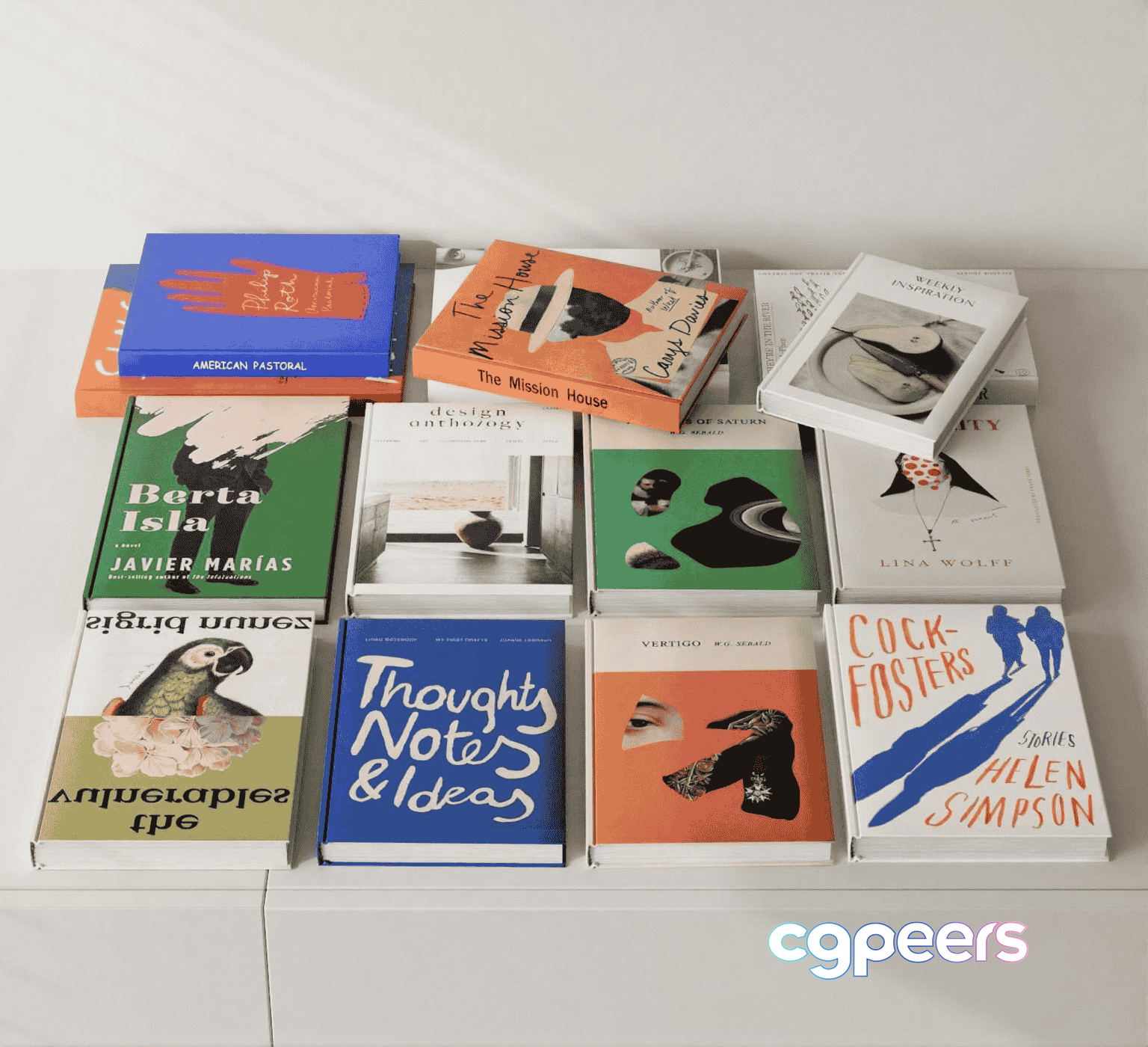 A Stack Of Books 3D Model - 14141 - VRAY Render