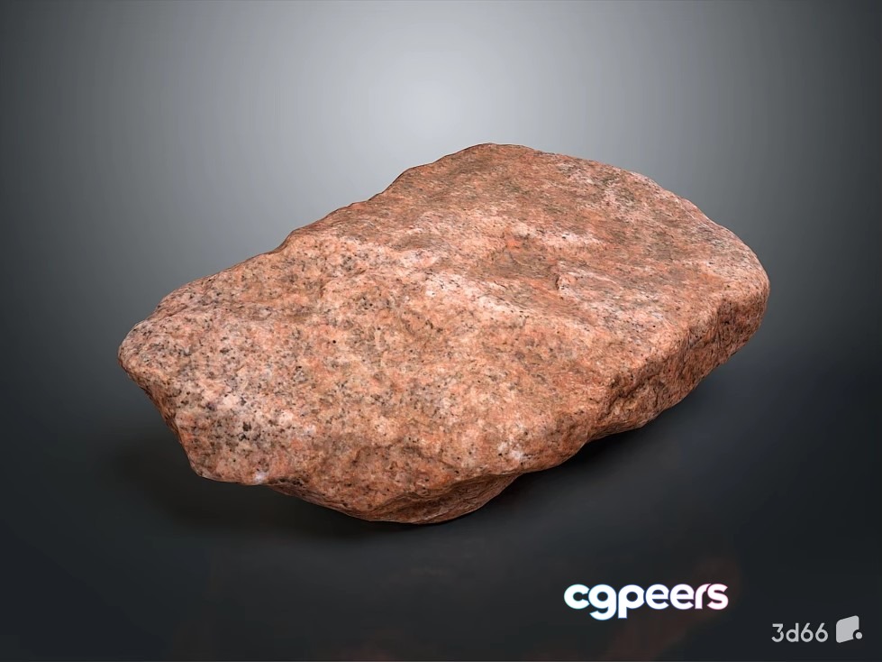 A Single Rough-Textured Rock 3D Model - 20973 - VRAY Render A Single Rough-Textured Rock 3D Model - 20973 - VRAY Render