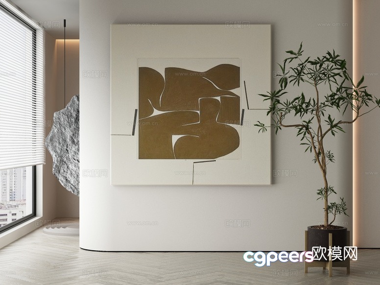 Modern Minimalist Art 3D Model - 8537 - VRAY Render Modern Minimalist Art 3D Model - 8537 - VRAY Render