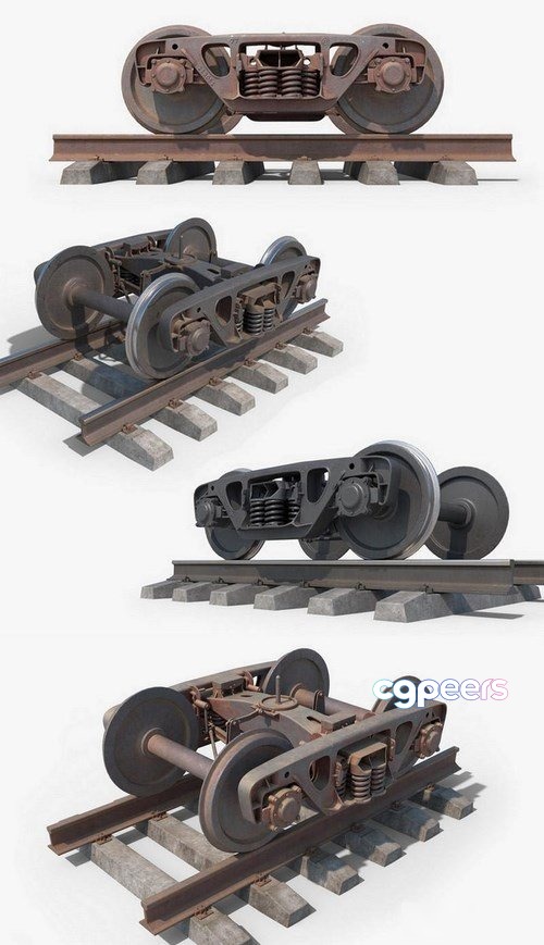 3D Game Assets - Bogie Wheelset - 3D Model 3D Game Assets - Bogie Wheelset - 3D Model