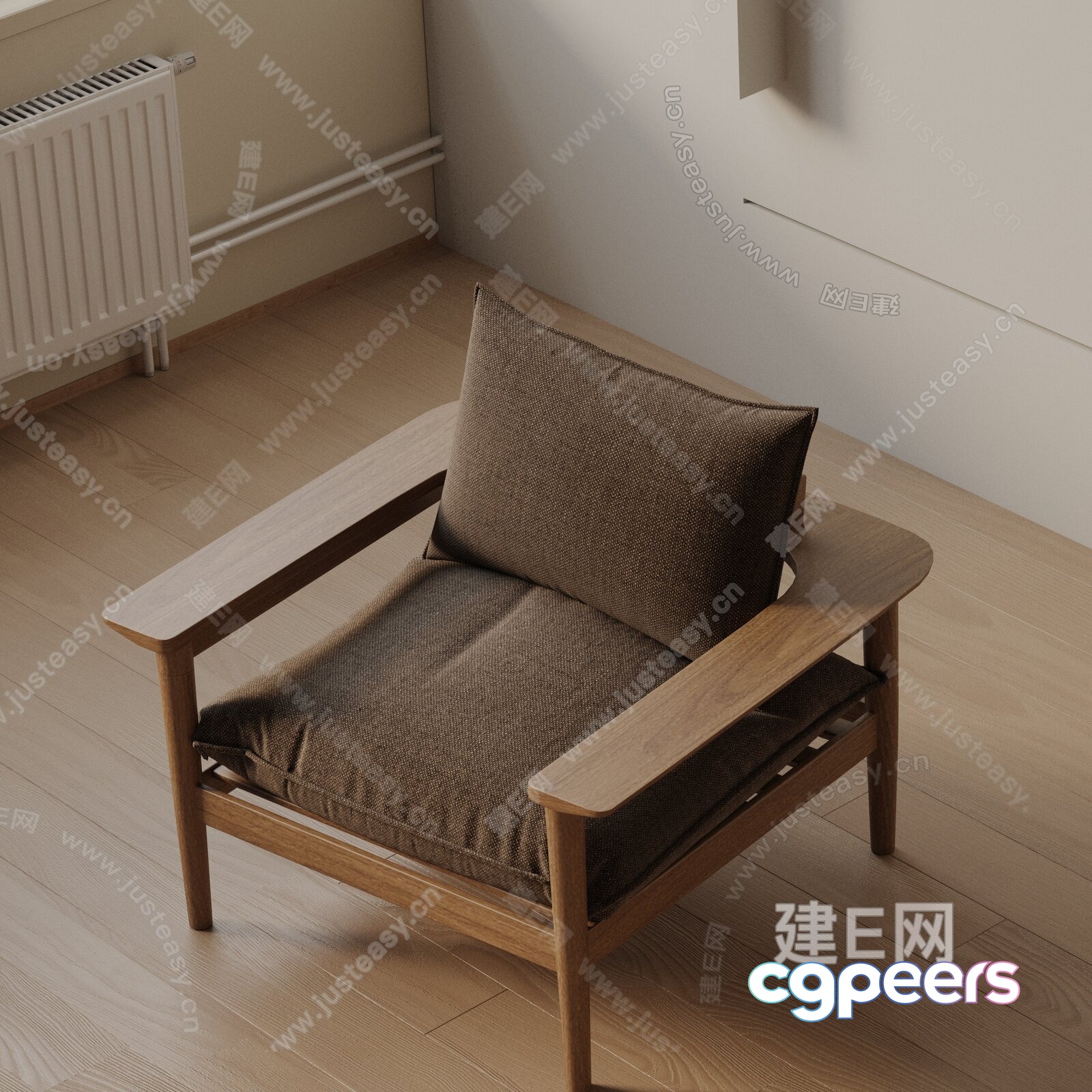 Wooden Armchair 3D Model - 12228 - VRAY Render