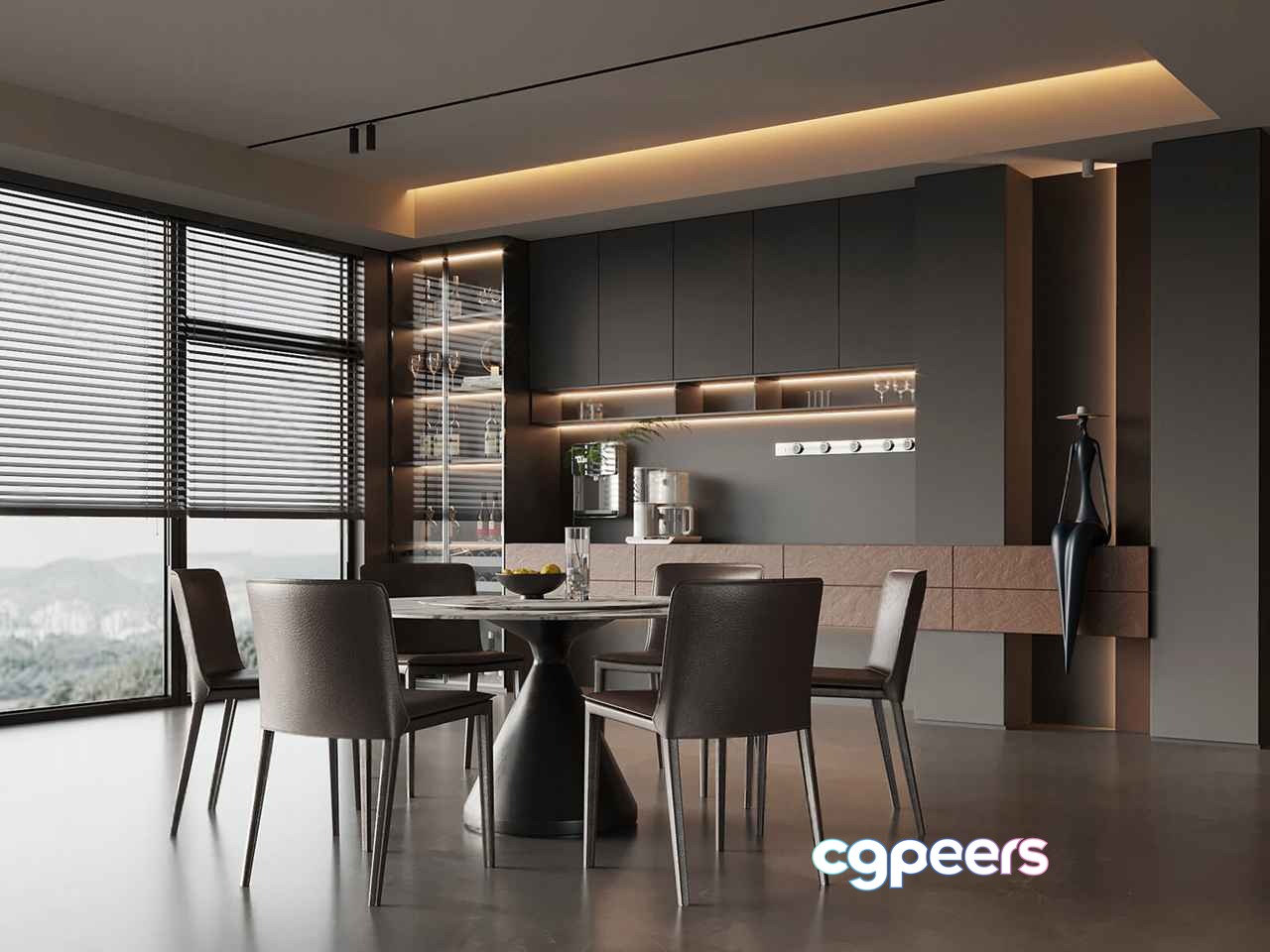 Modern Dining Room 3D Model - 12933 - VRAY Render Modern Dining Room 3D Model - 12933 - VRAY Render