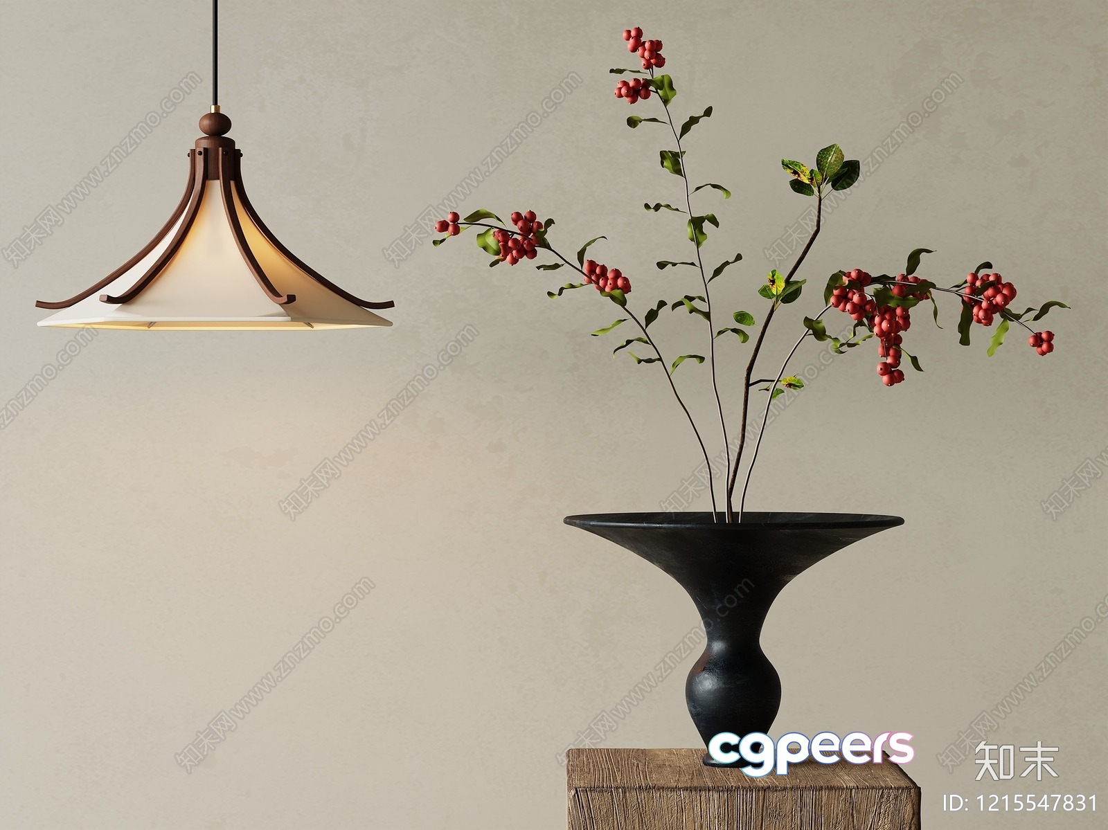 A Light Fixture With A Wooden Design 3D Model - 17779 - VRAY Render A Light Fixture With A Wooden Design 3D Model - 17779 - VRAY Render