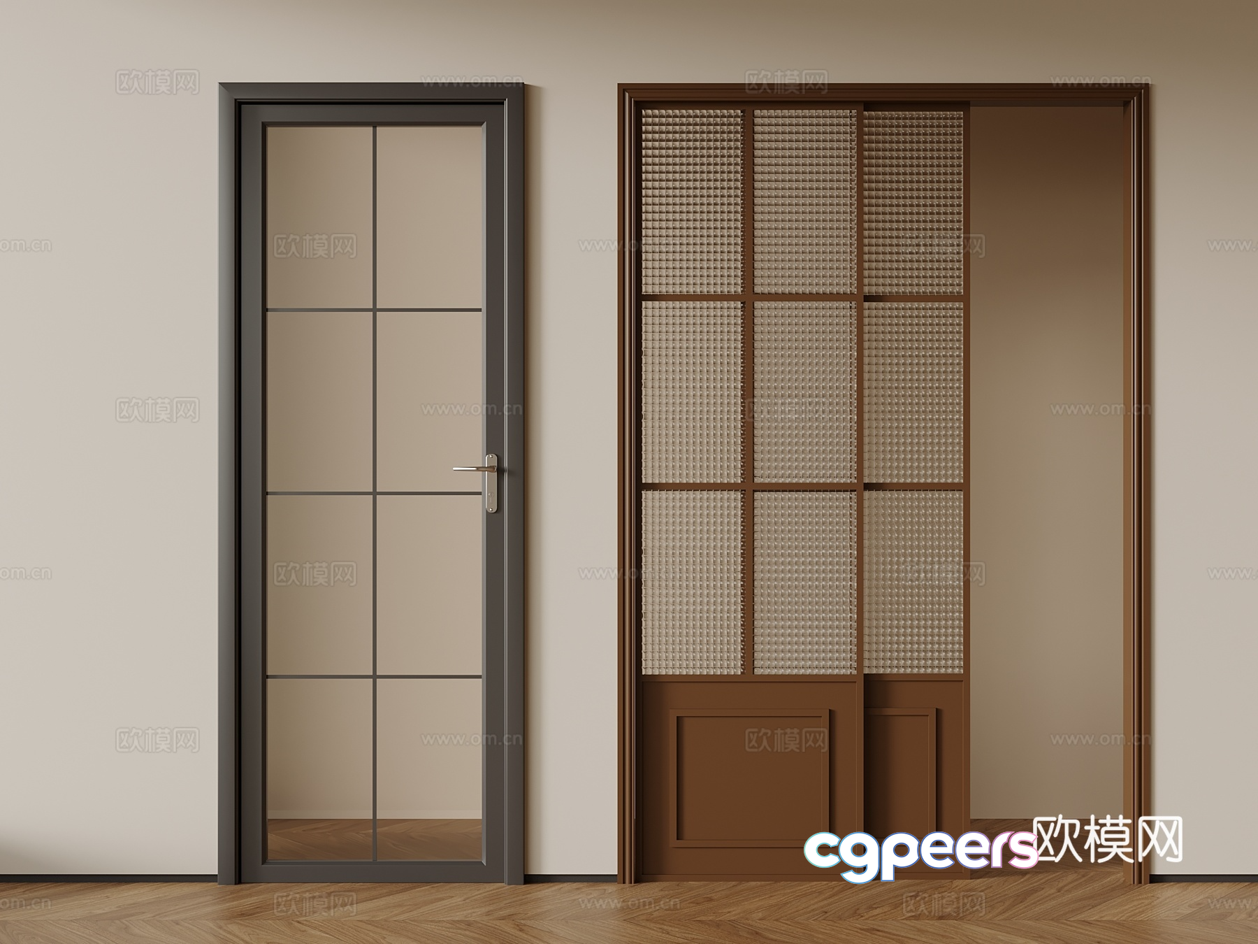 Modern Glass Door 3D Model - 9003 - VRAY Render Modern Glass Door 3D Model - 9003 - VRAY Render
