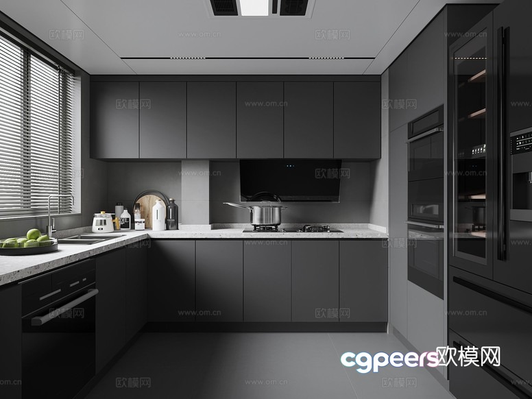 Modern Kitchen 3D Model - 14900 - VRAY Render
