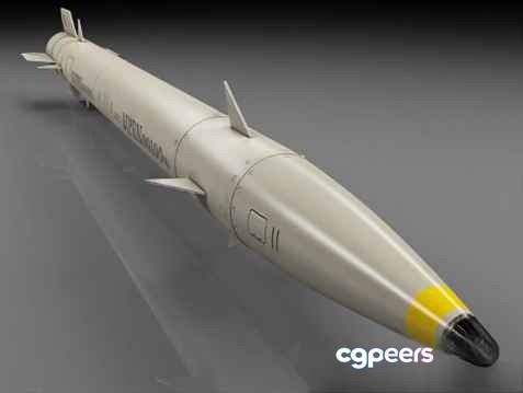 A Missile 3D Model - 3616 - VRAY Render