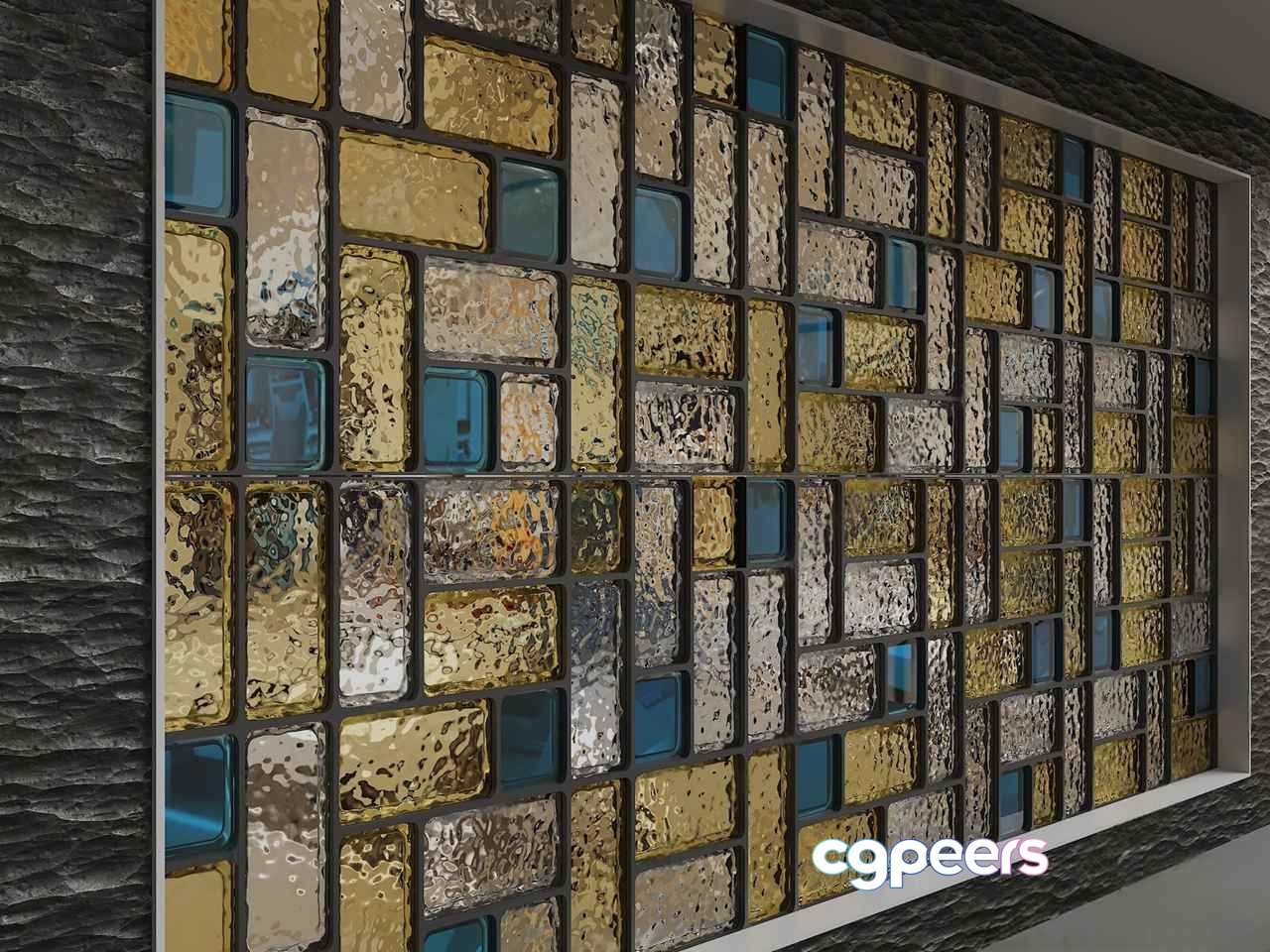 A Glass Wall 3D Model - 852 - VRAY Render