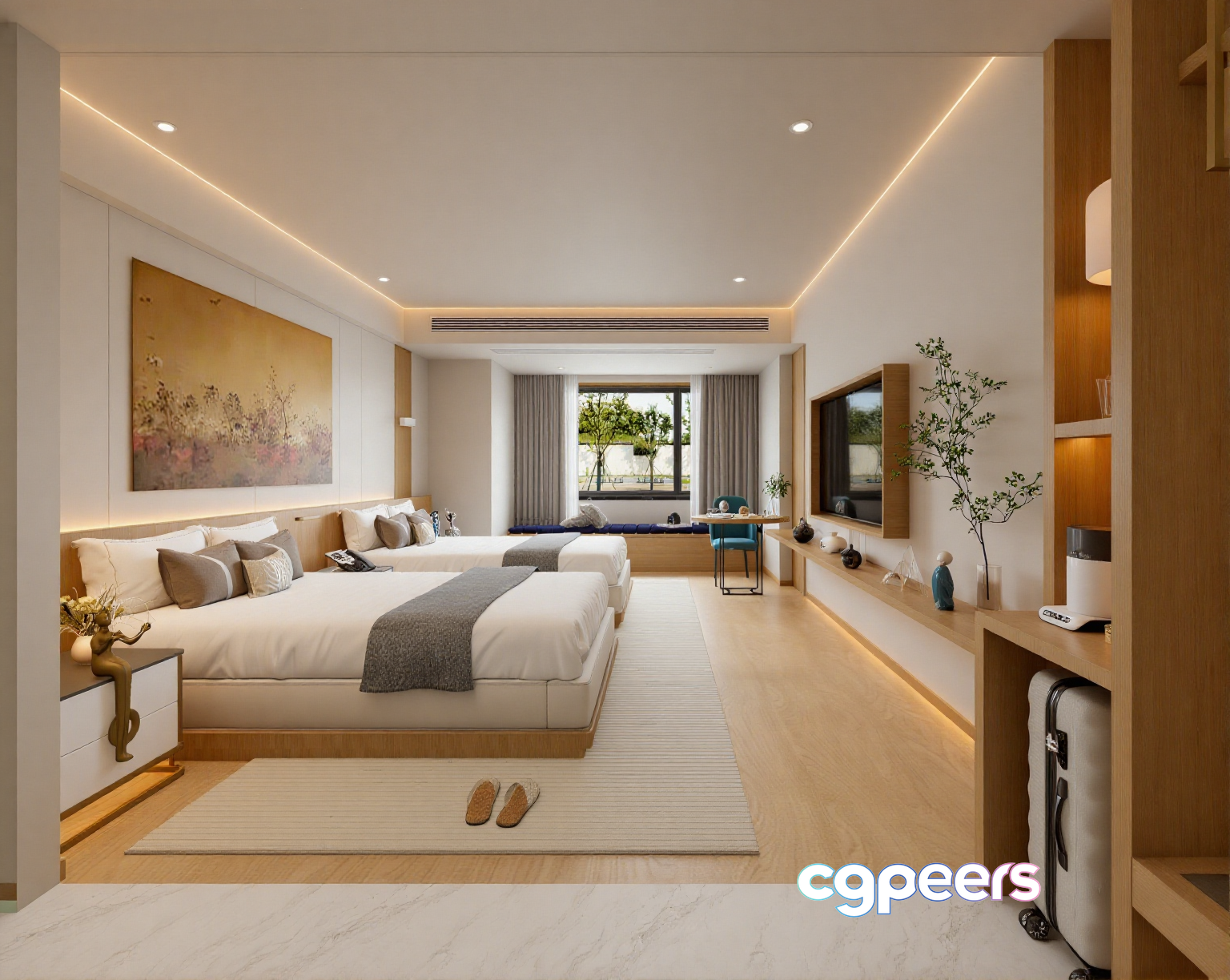 Modern Hotel Room 3D Model - 4717 - VRAY Render Modern Hotel Room 3D Model - 4717 - VRAY Render