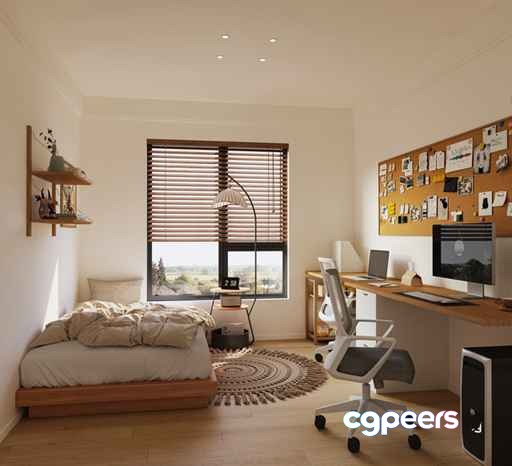 Modern Home Office 3D Model - 17598 - VRAY Render Modern Home Office 3D Model - 17598 - VRAY Render