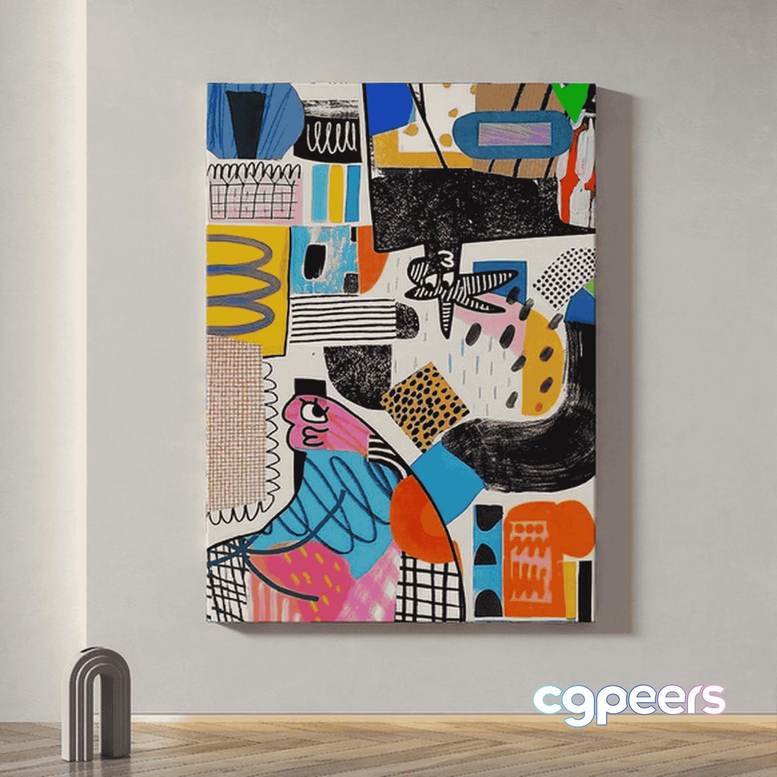 A Colorful Abstract Painting 3D Model - 16552 - VRAY Render