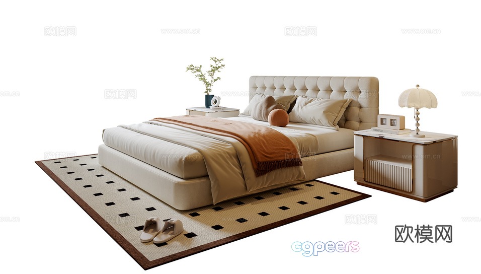 Cozy Modern Bedroom 3D Model - 23112 - VRAY Render Cozy Modern Bedroom 3D Model - 23112 - VRAY Render