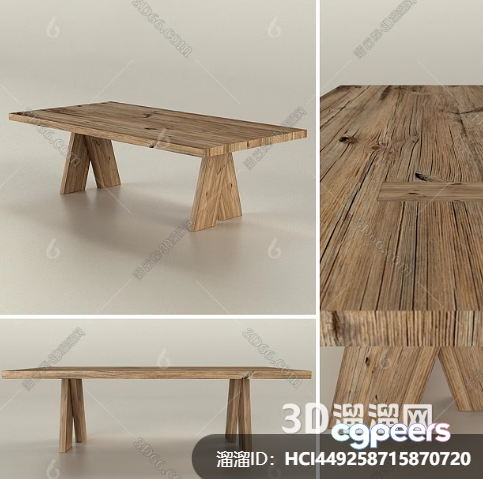 Wooden Coffee Table 3D Model - 9194 - VRAY Render