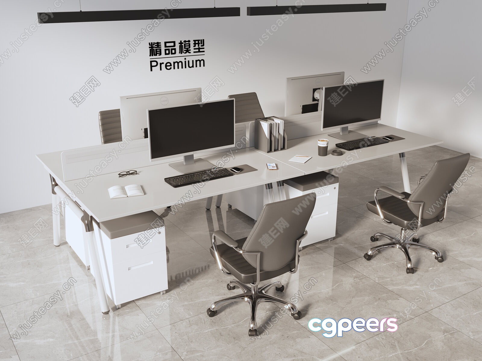 Office Workstations 3D Model - 4089 - VRAY Render Office Workstations 3D Model - 4089 - VRAY Render
