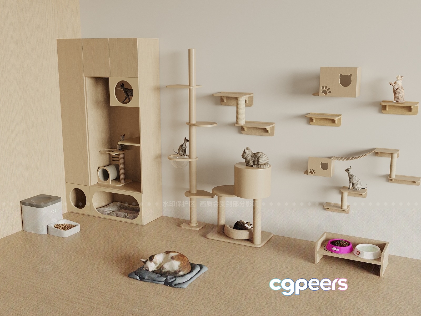 Cat Tower 3D Model - 7588 - VRAY Render Cat Tower 3D Model - 7588 - VRAY Render