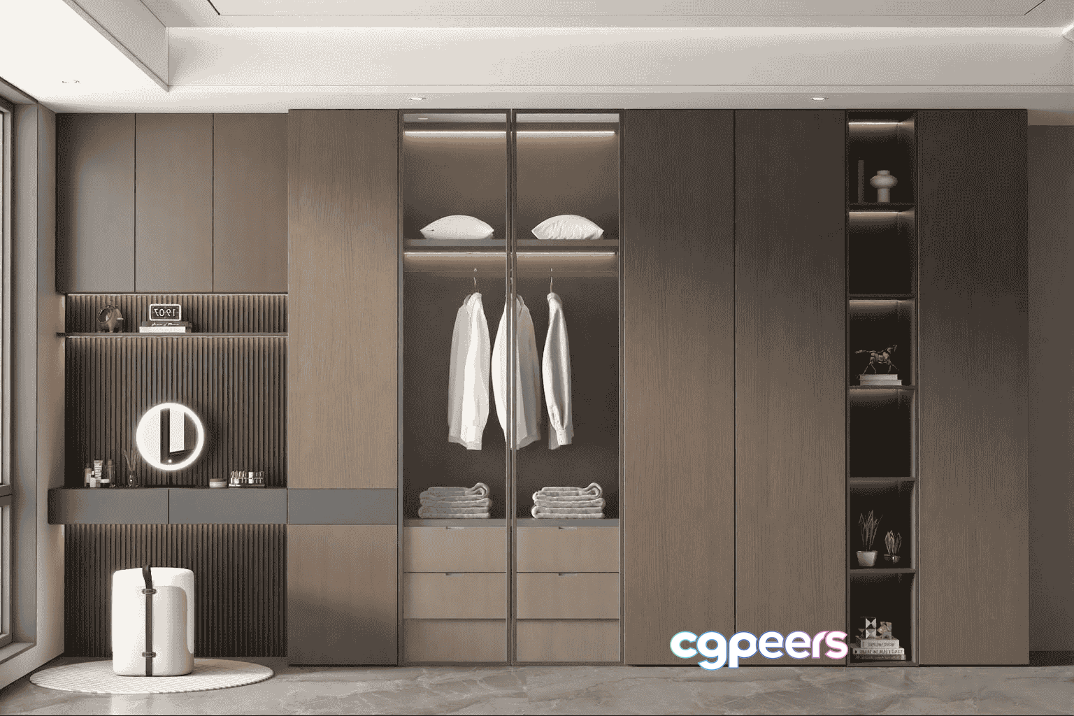 Modern Brown Closet 3D Model - 13521 - VRAY Render