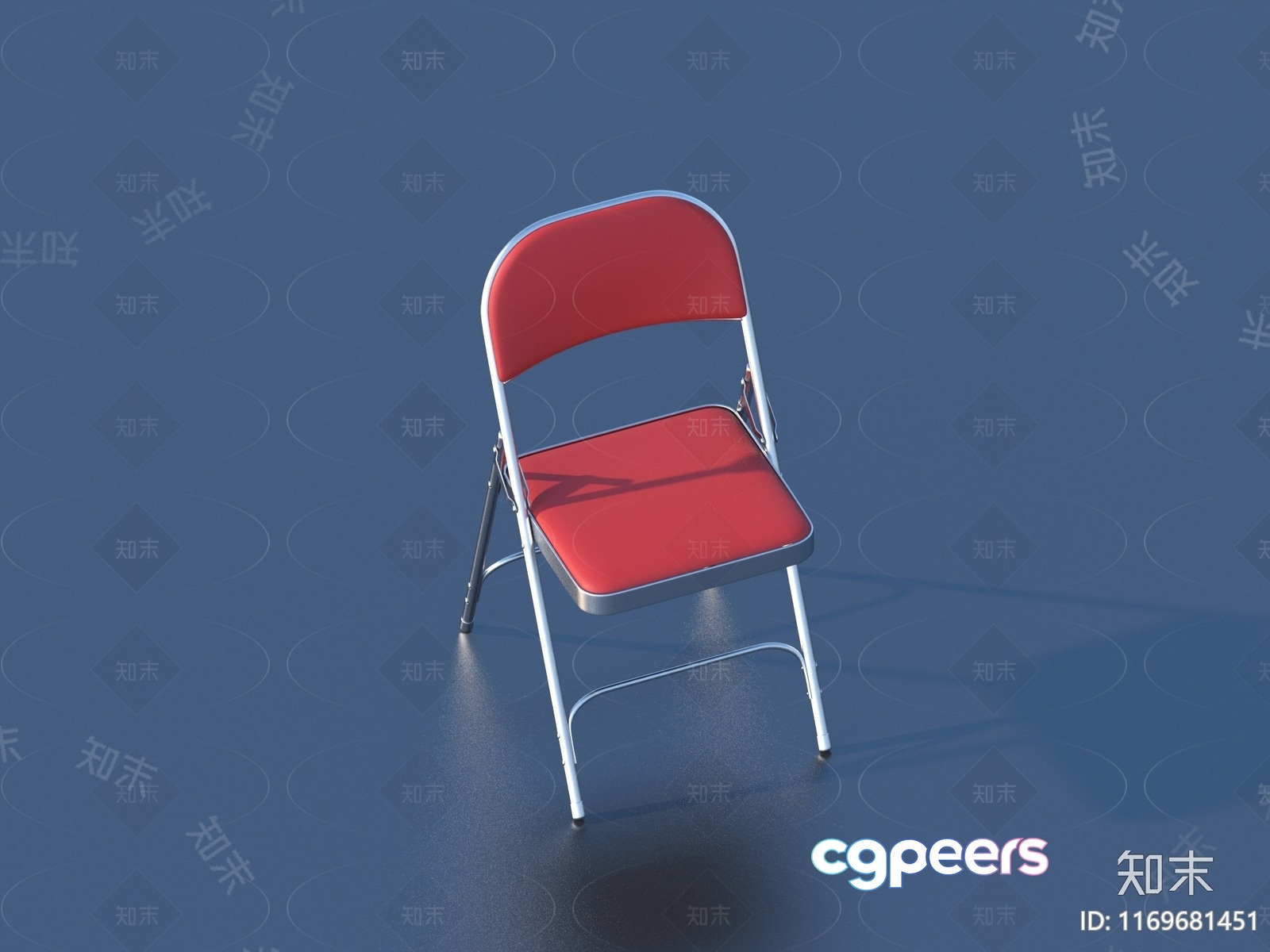 A Red Folding Chair 3D Model - 22781 - VRAY Render A Red Folding Chair 3D Model - 22781 - VRAY Render