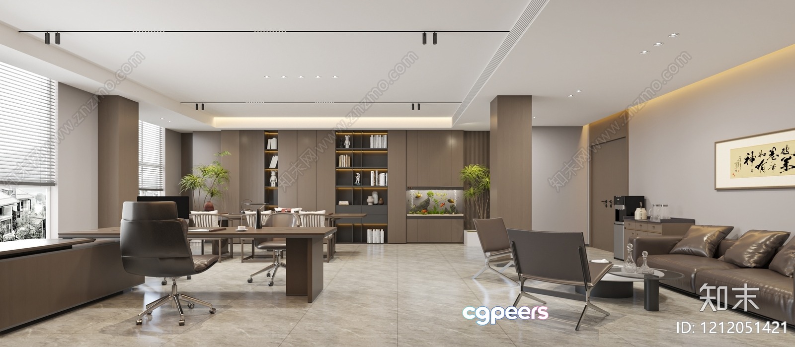 Modern Office Space 3D Model - 3581 - VRAY Render