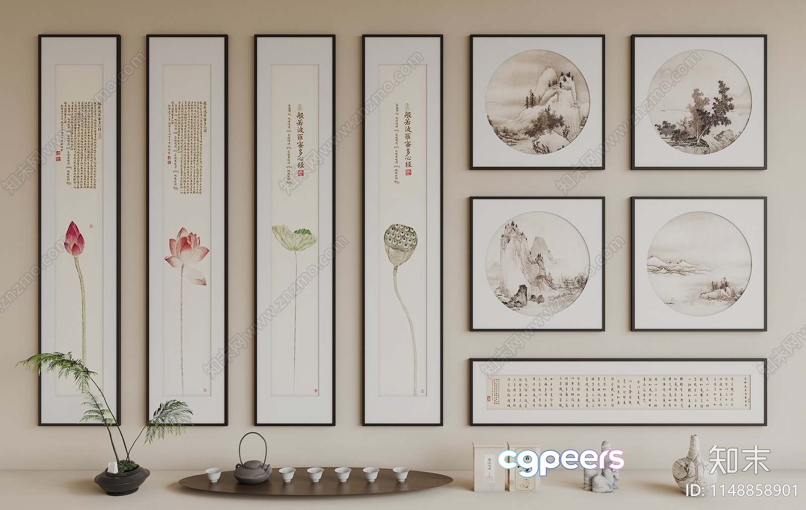 Traditional Chinese Art 3D Model - 1295 - VRAY Render